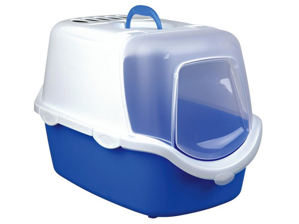 Vico Easy Clean cat litter tray, 40 × 40 × 56 cm, blue/white