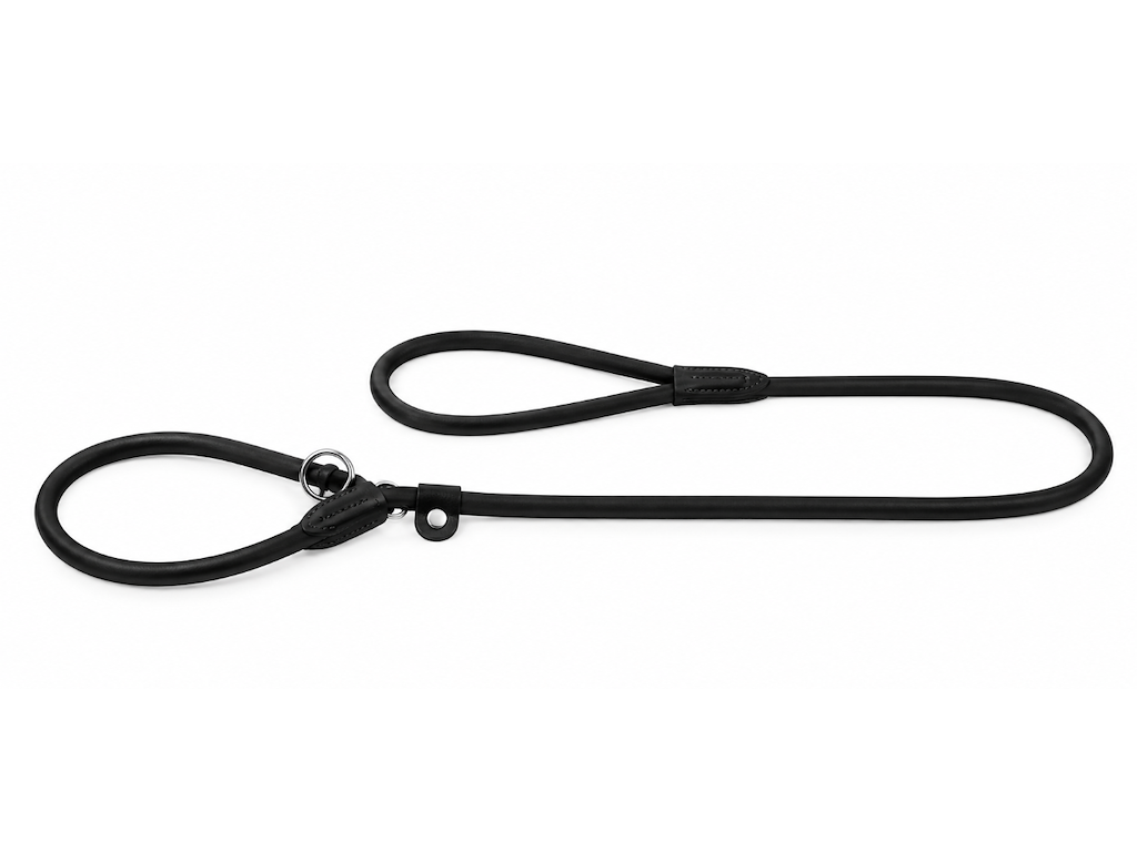 Hunter Round & Soft Elk Retrieverline Sort 10 mm x 120 cm – Rundsyet Elglæder med Stop