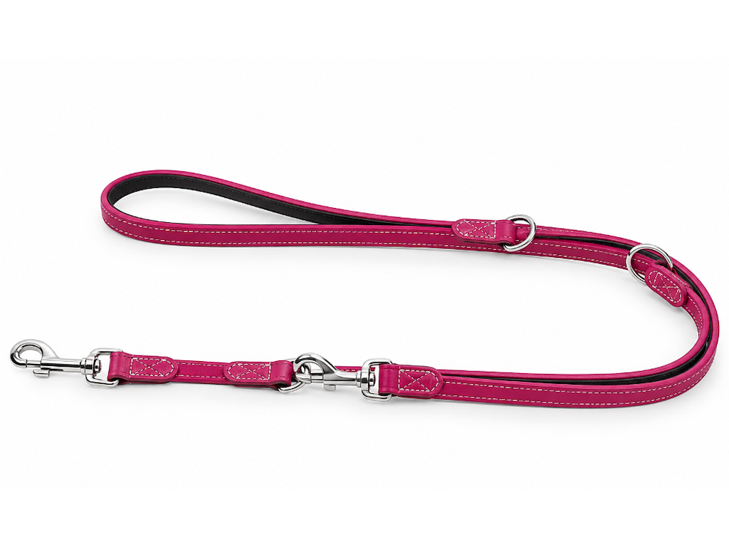 Karlie Vintage Dressurline Pink 22 mm x 200 cm – Håndsyet Læderline