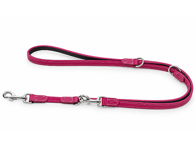 Karlie Vintage Dressurline Pink 22 mm x 200 cm – Håndsyet Læderline