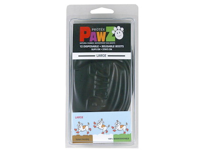 Pawz Hundesko L (10,2 cm) – Sort – 12 stk – Vandtætte pote-beskyttelse