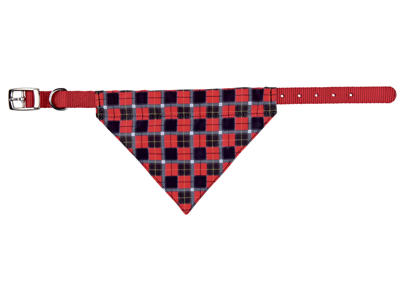 Nylonhalsbånd med klud, XS–S: 25–31 cm/15 mm, rød
