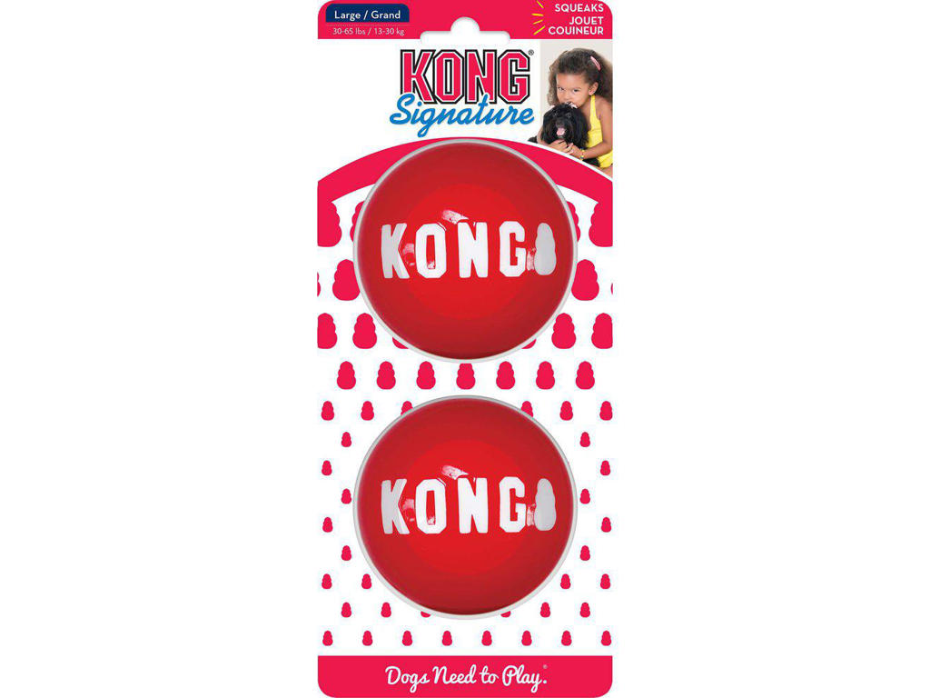 KONG SIGNATURE BALL LARGE 2-PACK 8CM
