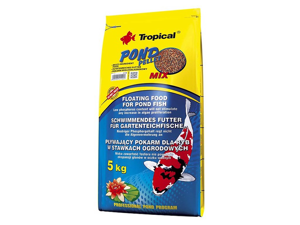 Tropical Pond Pellet Mix 5 kg – Flydende Foder til Havedamsfisk