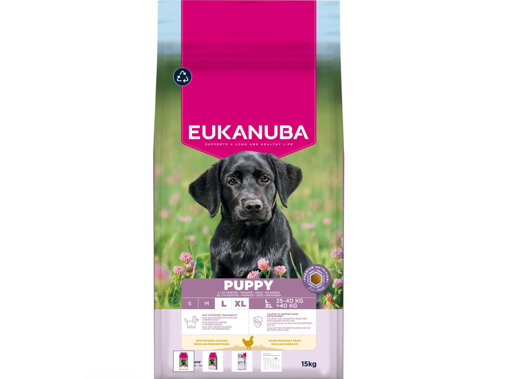 Eukanuba 15 kg Puppy Large Breed Kylling – Tørfoder til store hvalpe