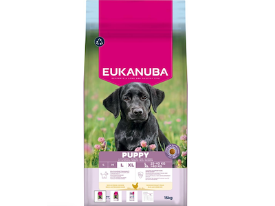 Eukanuba 15 kg Puppy Large Breed Kylling – Tørfoder til store hvalpe