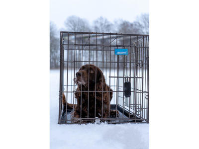  HUNDE TRANSPORTBUR GRÅ/TAUPE 62x44.5x51.5CM