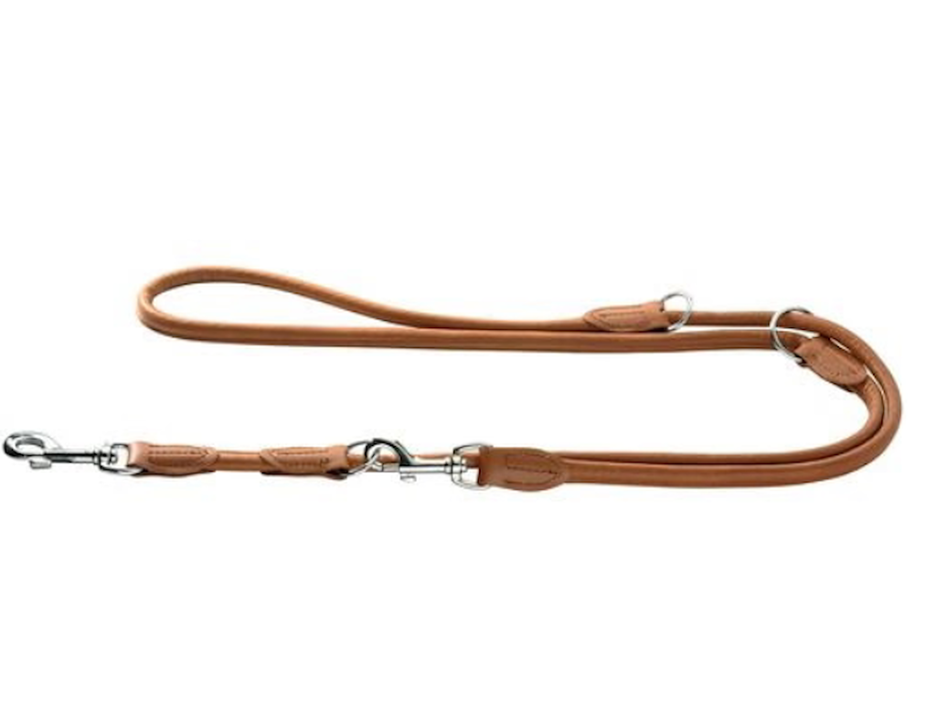 Rundsyet Elglæder Dressurline Cognac 8 mm x 200 cm – Blød Justerbar Hundeline