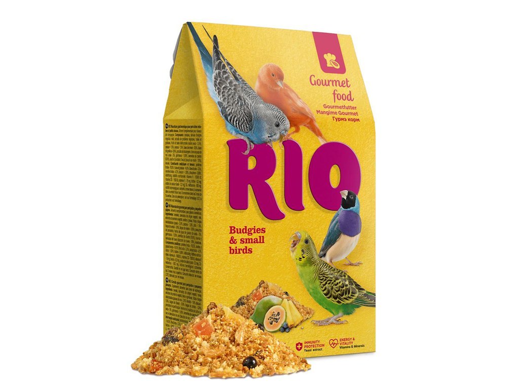 RIO Gourmet Undulat & Småfugle 250 g – Lækker Suppleringsblanding med Frugt, Bær, Æg og Insekter