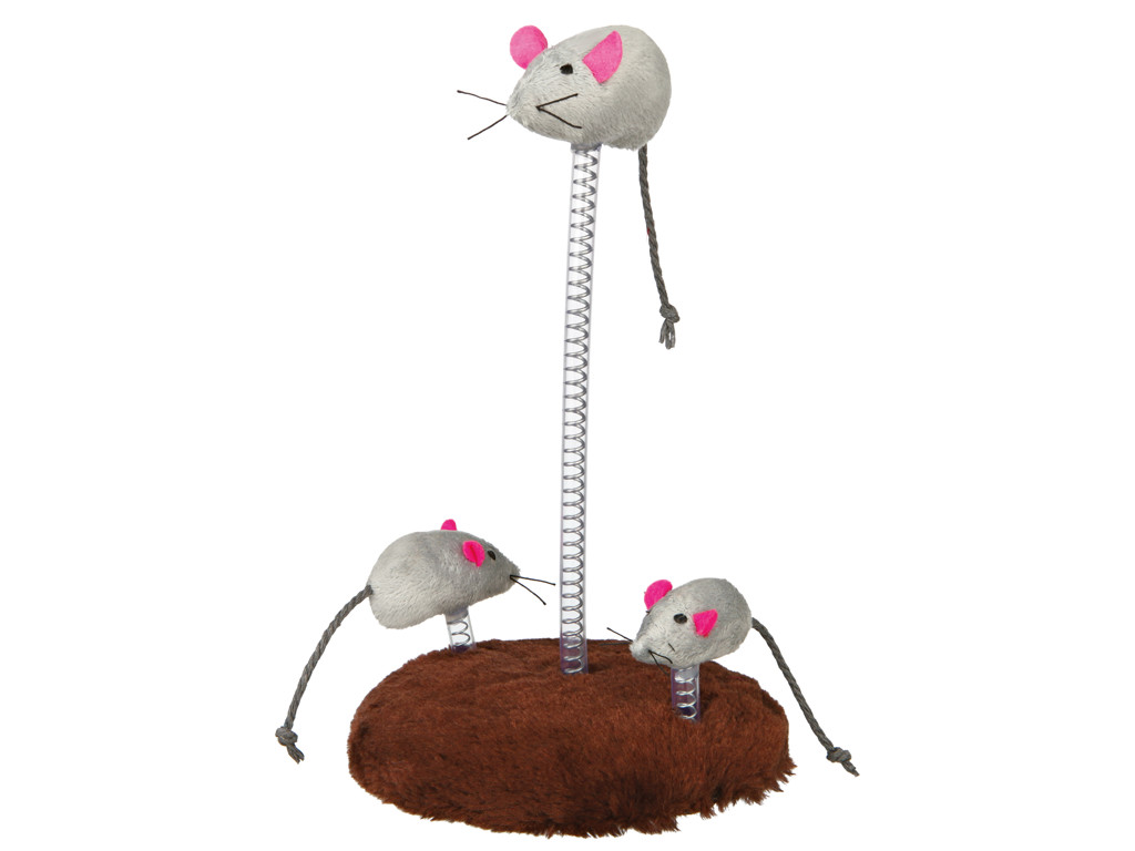 Musefamilie på fjeder 30cm