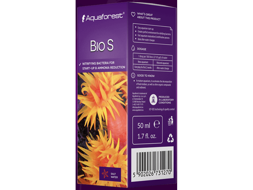 Aquaforest Bio S 50 ml – Nitrificerende bakterier til akvarie