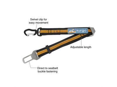 Kurgo sikkerhedssele strop swivel orange