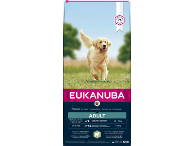 Eukanuba Adult Large Breed Lam & Ris 12 kg – Fuldfoder til Store Hunde med Følsom Hud & Fordøjelse
