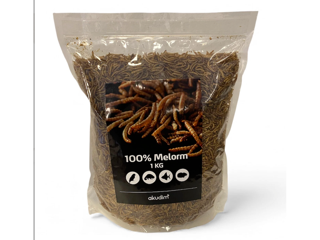 PetTime Tørrede Melorme 1 kg – proteinrig snack til fugle, reptiler og smådyr